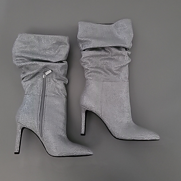 Gianni Bini x Nastia Liukin Kiki Rhinestone Slouchy Pointed Toe Dress Boots 7M - Picture 9 of 12